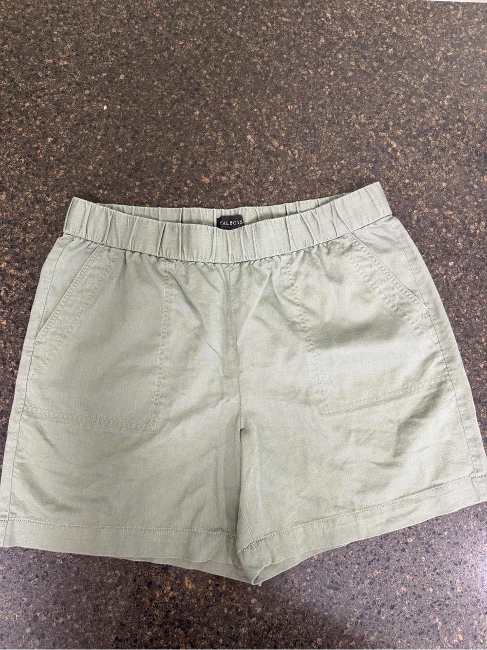 Talbots Olive Green Elastic Waist Pull-On Sustainable Women’s Bermuda Shorts
